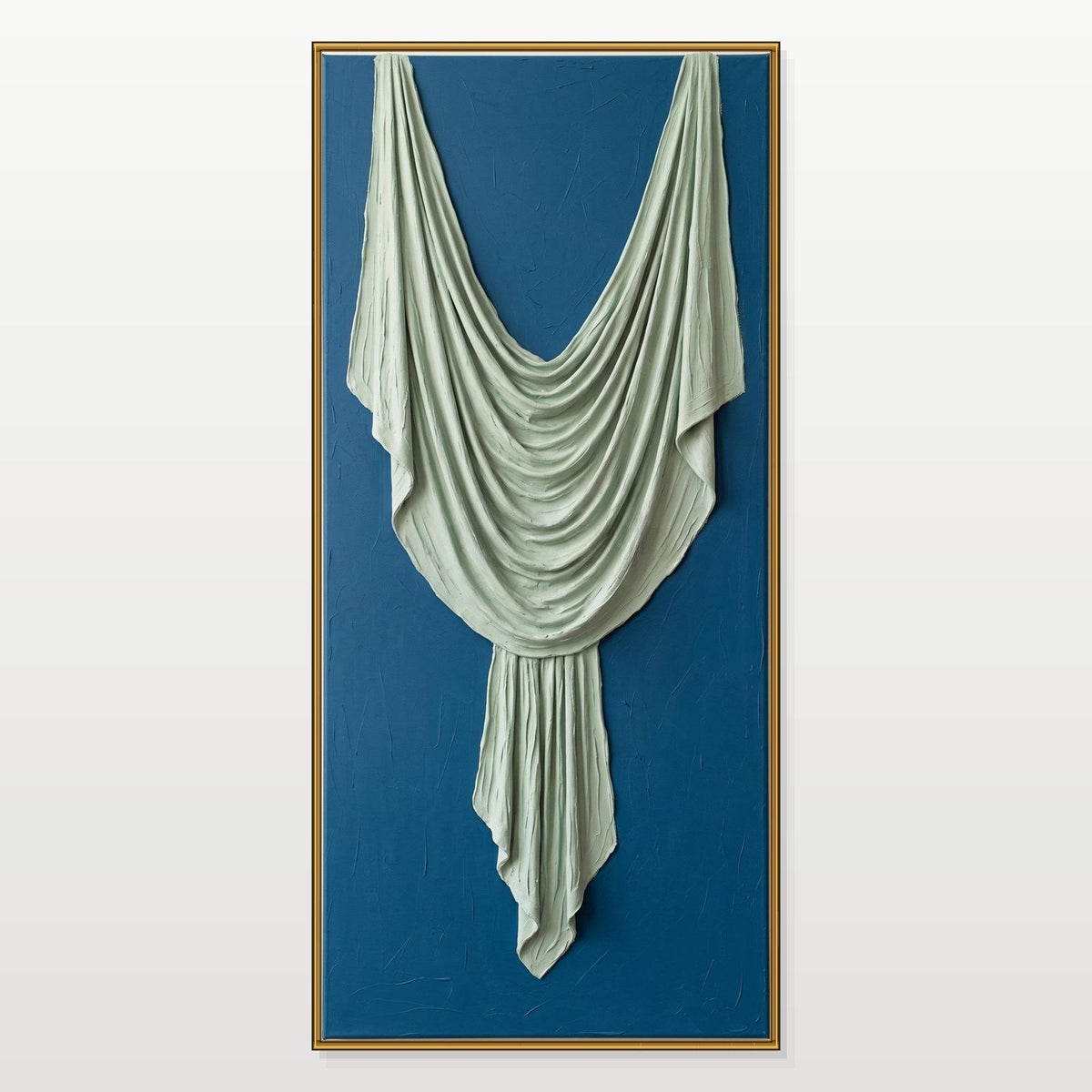 Sage Drapery on Deep Blue
