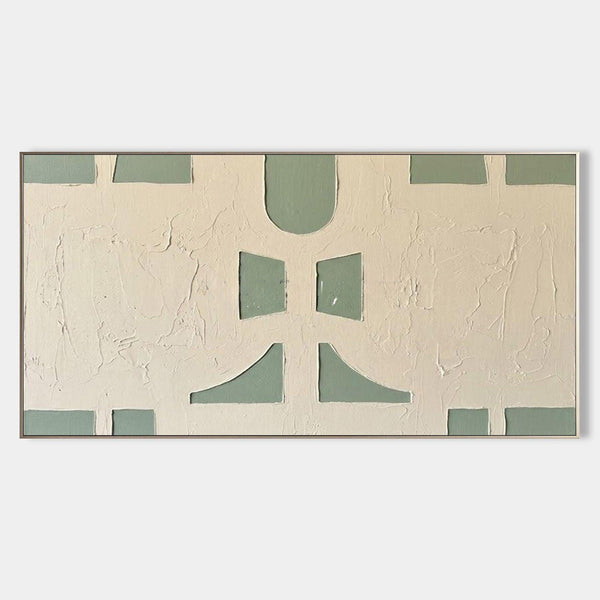 Sage Geometry in Cream Relief