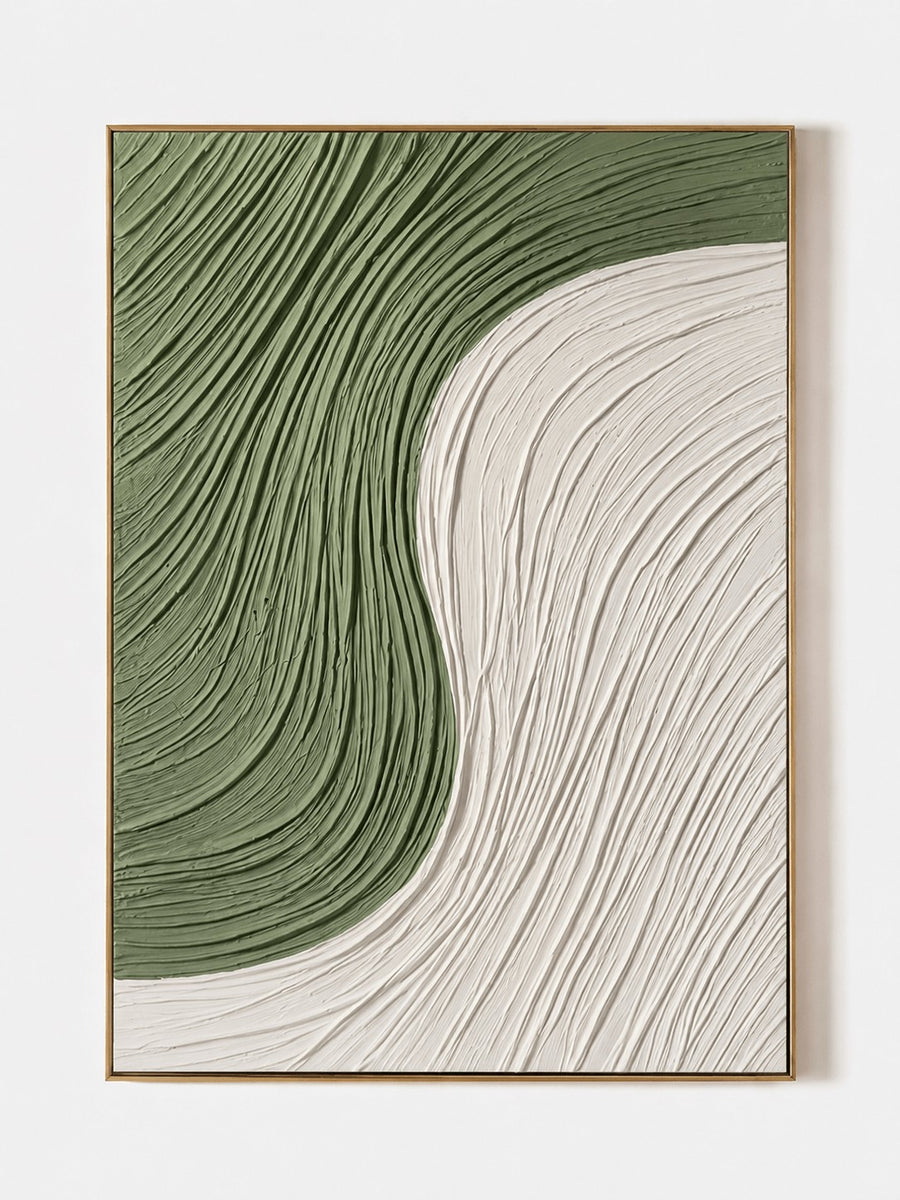 Sage Green Abstract Heavy Texture Painting