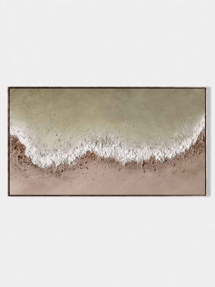 Sage Green Abstract Seascape Painting