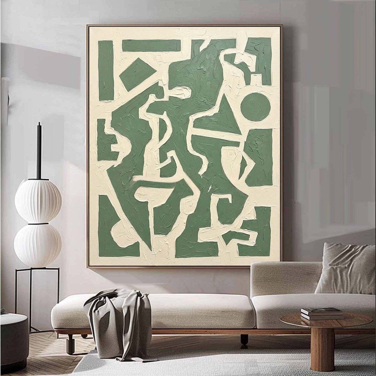 Sage Green Abstract Shape Puzzle