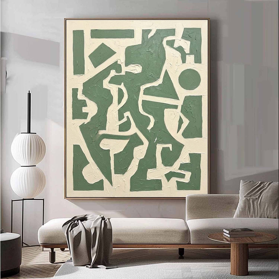 Sage Green Abstract Shape Puzzle
