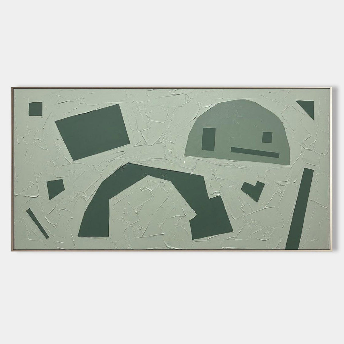 Sage Green Abstract Shapes in Relief