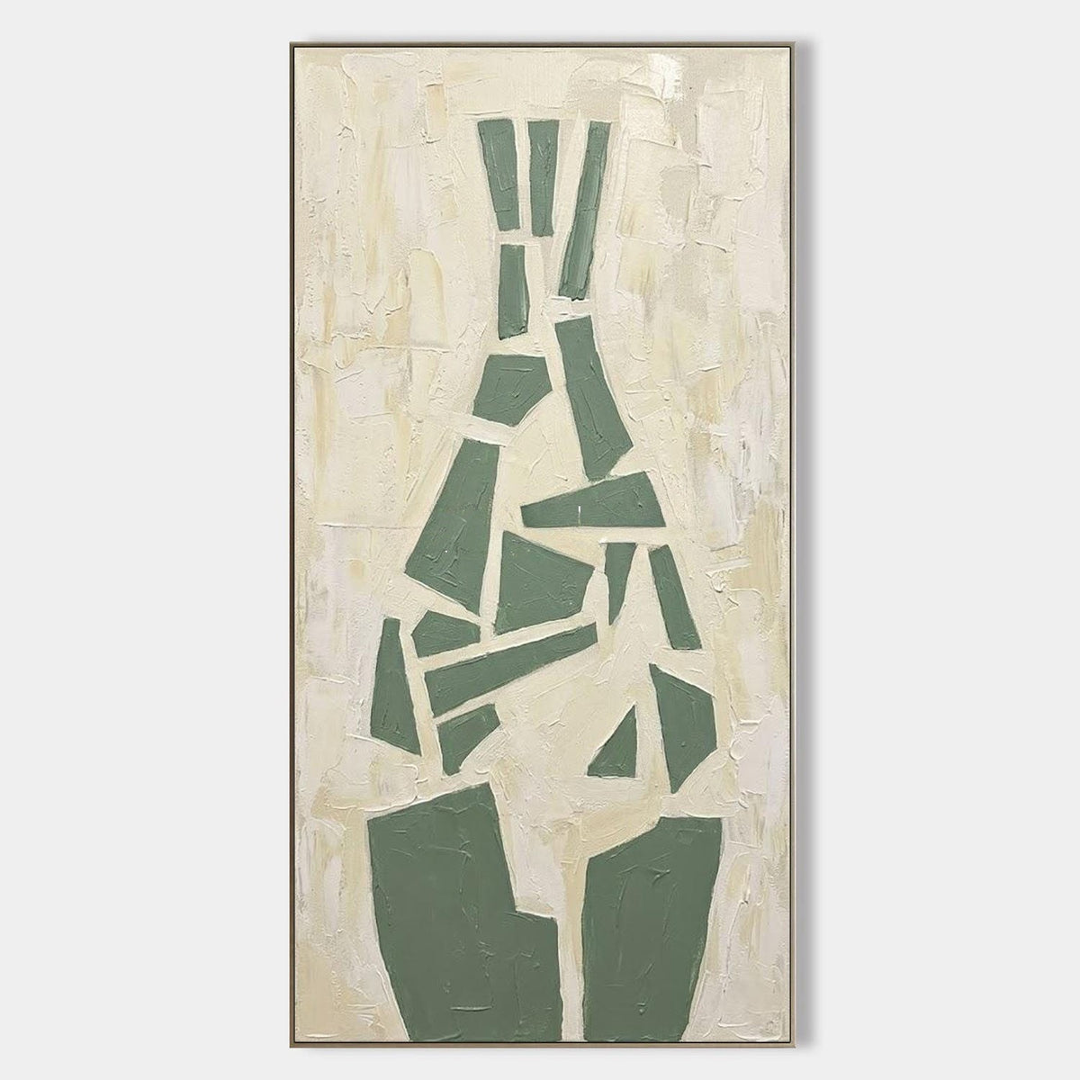 Sage Green Fragmented Vase Abstract