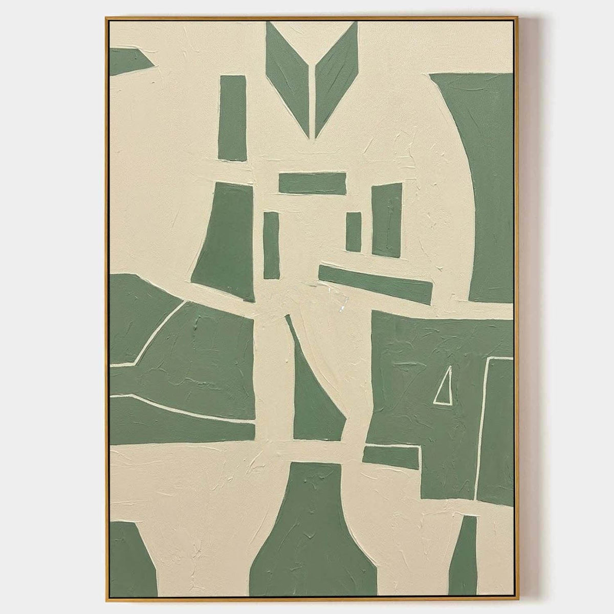 Sage Green Geometric Cutout Abstract