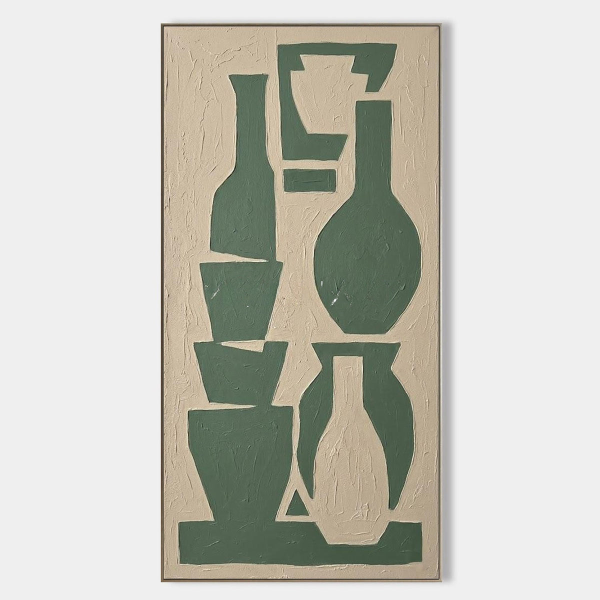 Sage Green Stacked Vessel Silhouettes