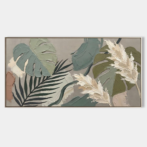 Sage Monstera and Palm Relief