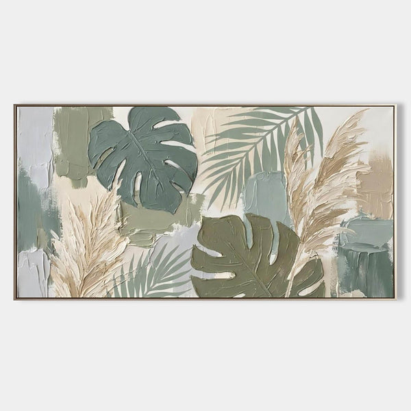 Sage Monstera and Pampas Relief