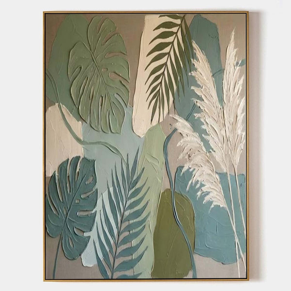 Sage Monstera and Pampas Relief