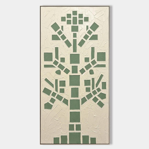 Sage Mosaic Tree in Textured Relief
