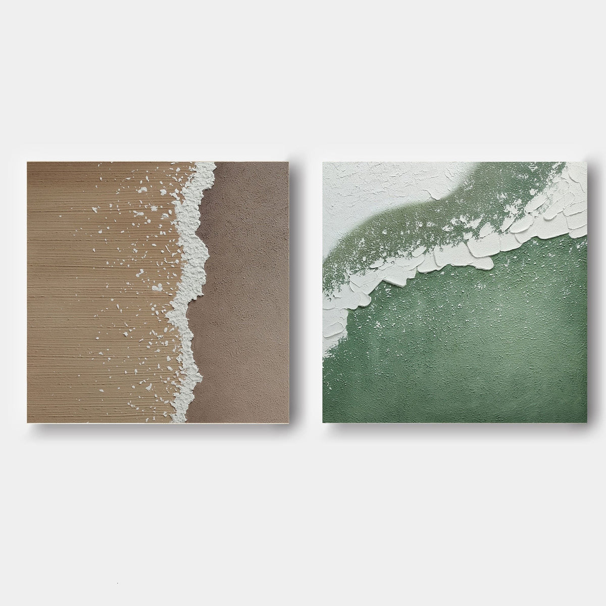 Sand and Sea Foam Diptych