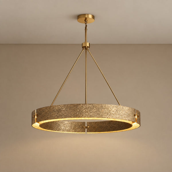 Sand-Cast Copper Ring Chandelier