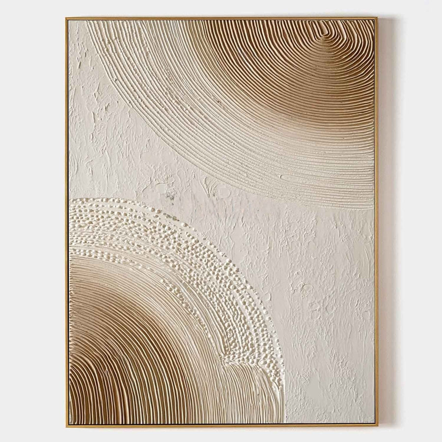 Sand Ripple Arcs in Cream Relief