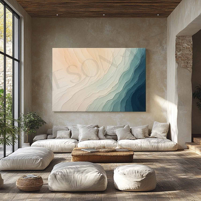 Sand to Deep Teal Shoreline