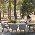 Modern Teak Outdoor Dining Set - Detail View