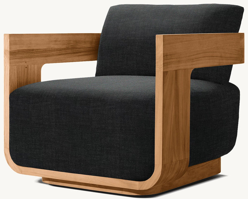 Santorini Geometric Teak Collection | Premium Outdoor Seating Set - Lounge Chair, Sofa, Sectional Sofa, Coffee Table, Side Table