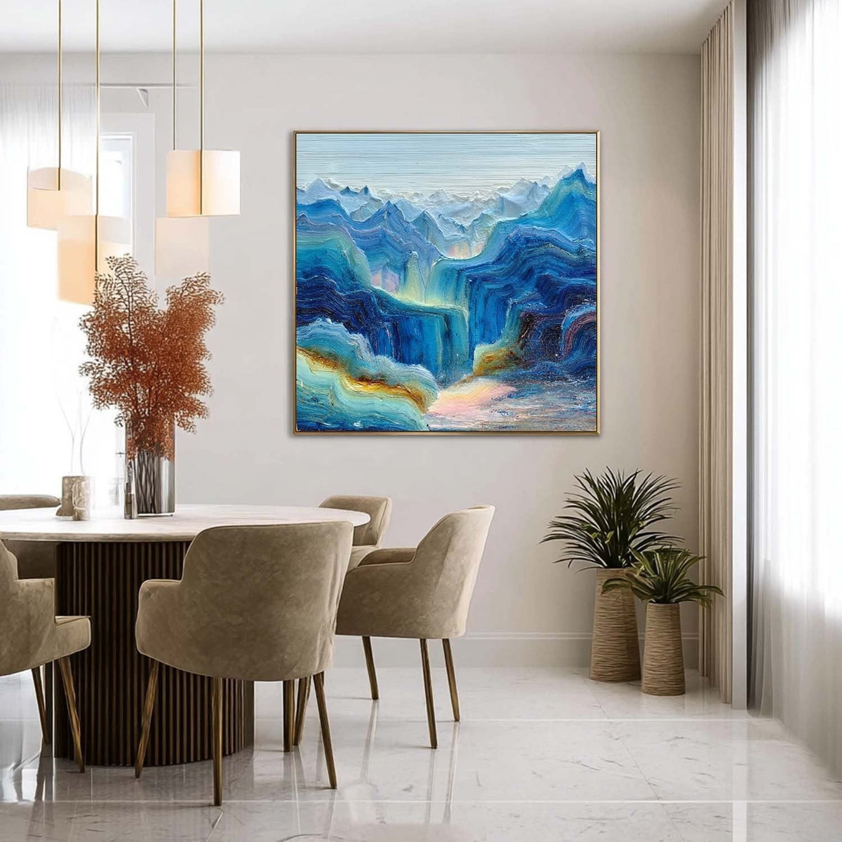 Sapphire Mountain Ridges in Layered Relief