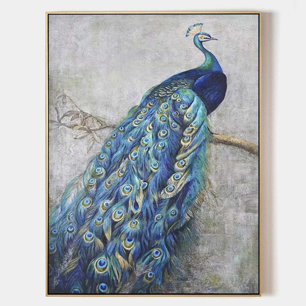 Sapphire Peacock on a Silver Bough