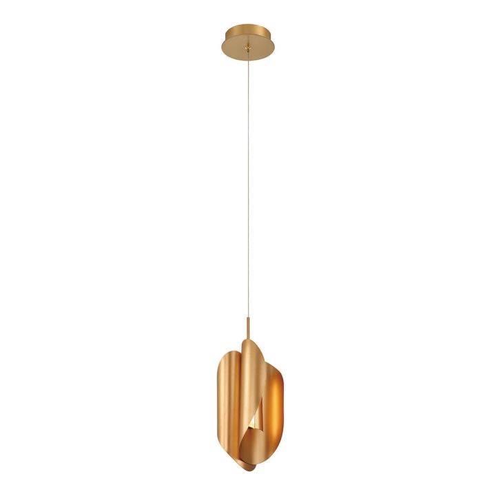 Satin Gold Metal Petal Cluster Pendant