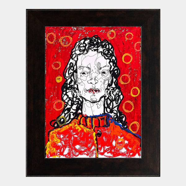 Scarlet Portrait with Golden Rings