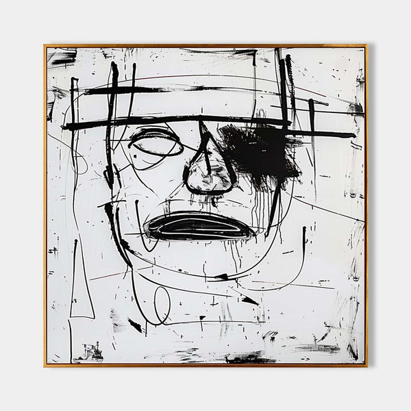 Scrawled Black Ink Face Study