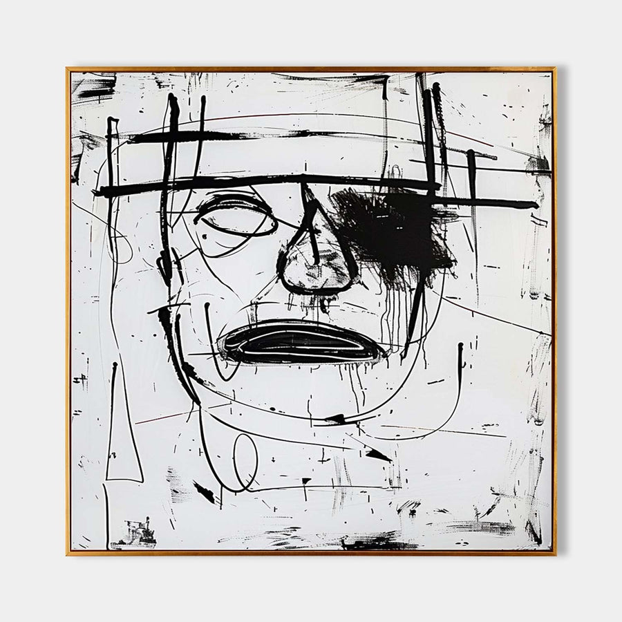 Scrawled Black Ink Face Study