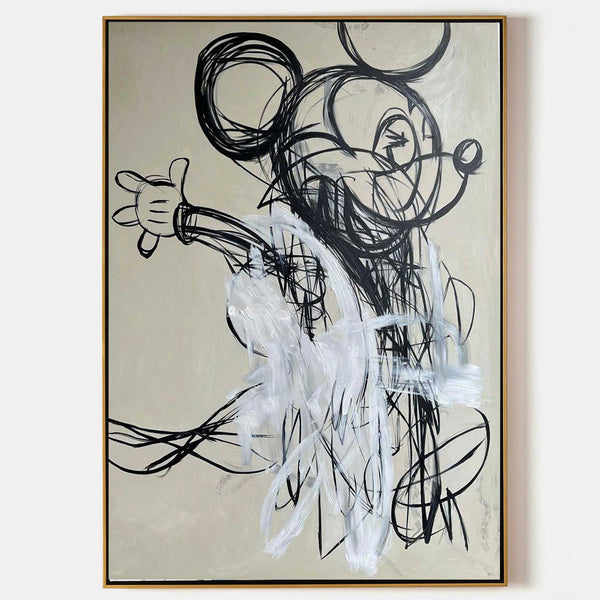Scribbled Cartoon Mouse in Charcoal