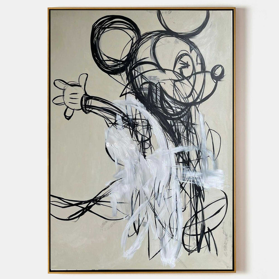Scribbled Cartoon Mouse in Charcoal