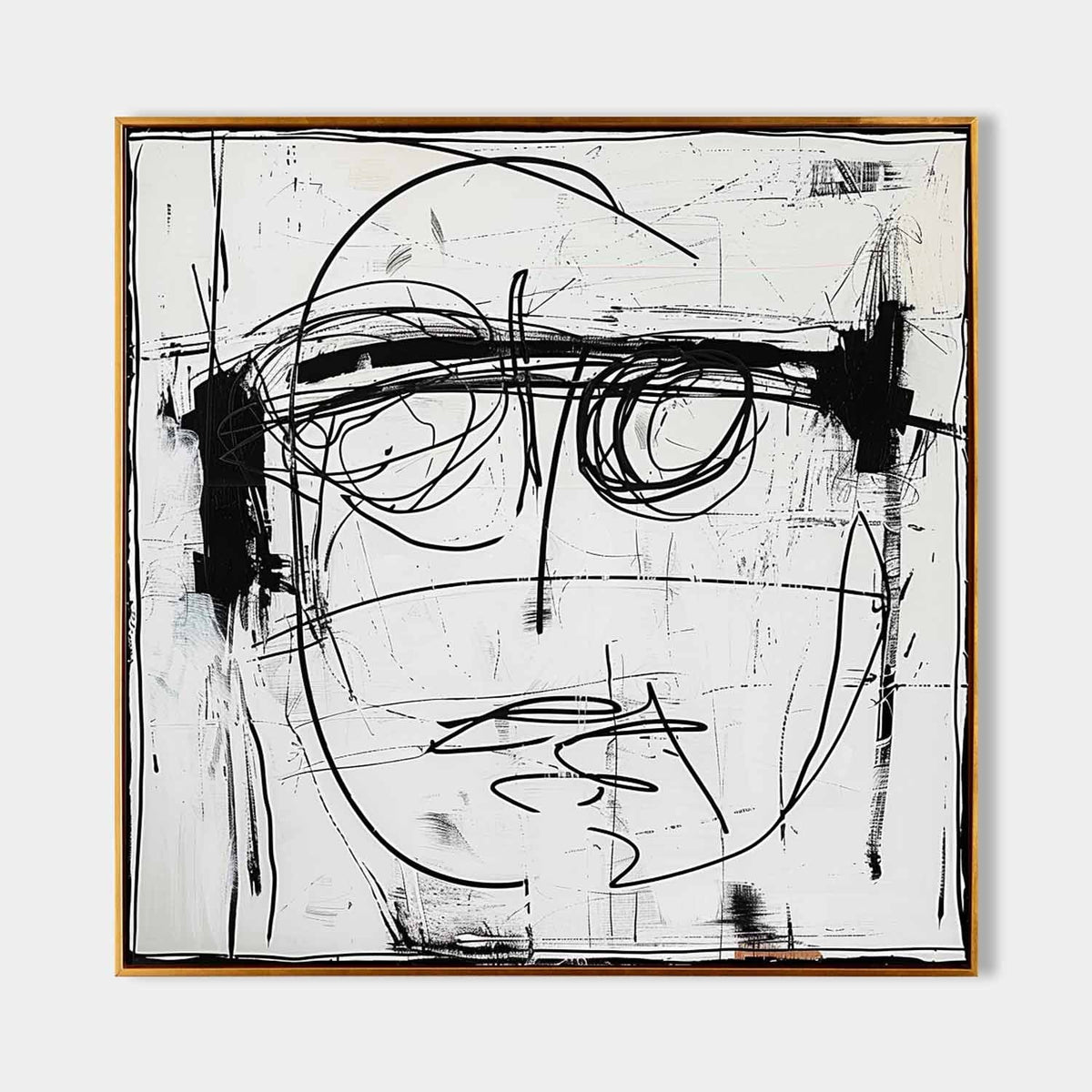 Scribbled Face in Black and White