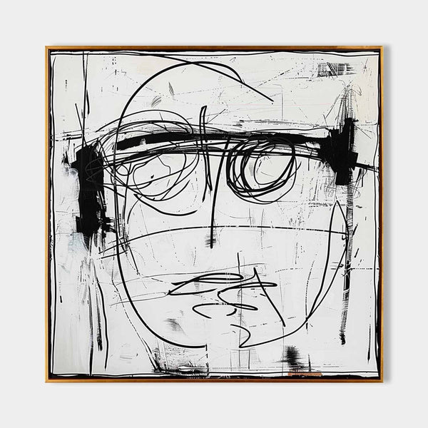 Scribbled Face in Black and White