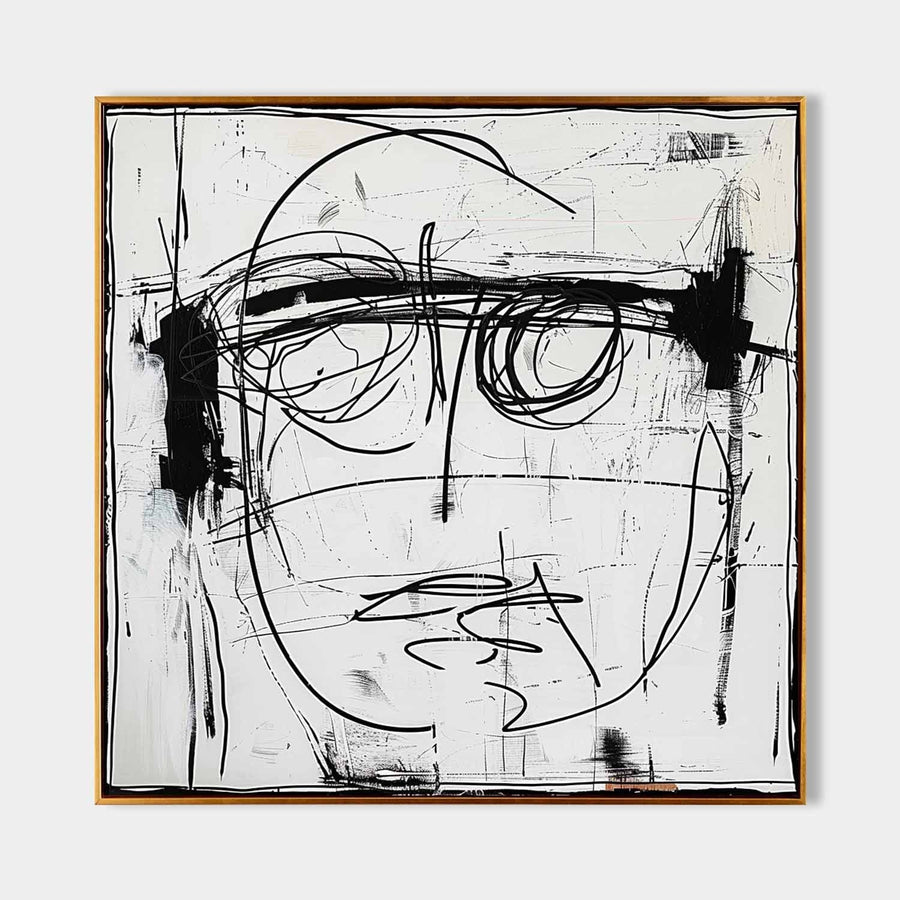 Scribbled Face in Black and White