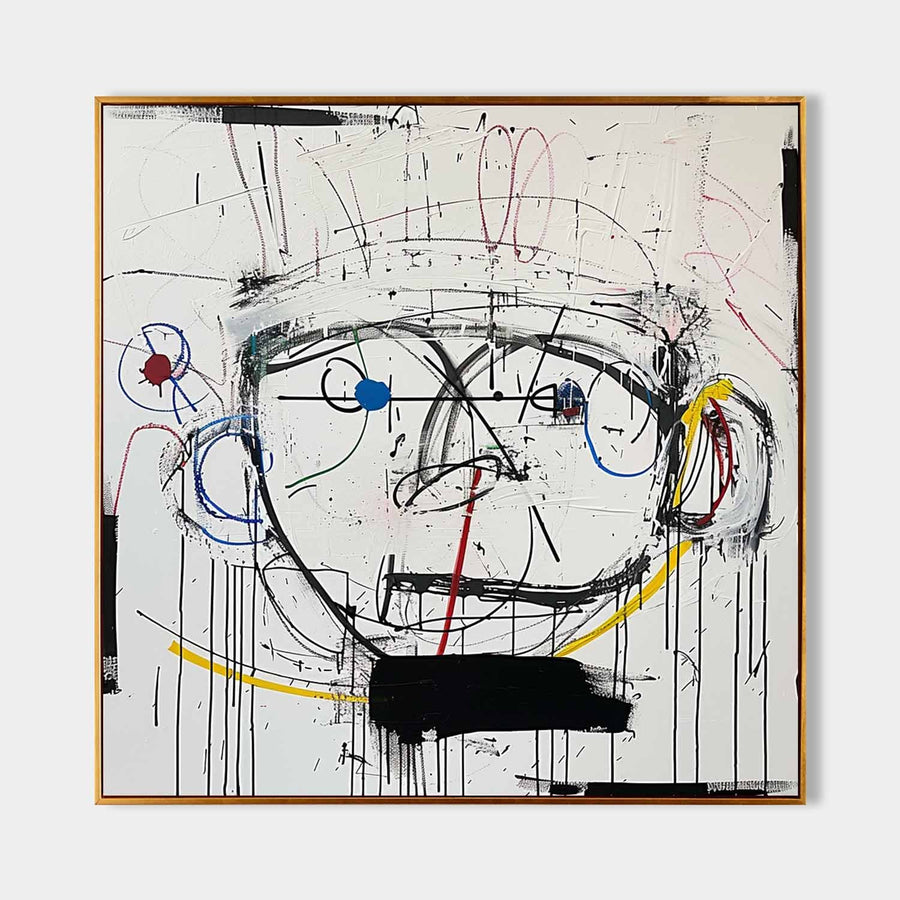 Scribbled Face in Primary Color