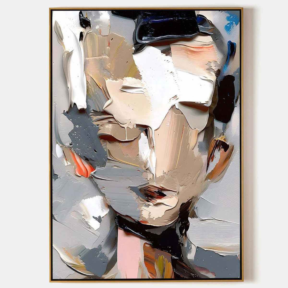 Sculpted Face in Grey and Blush