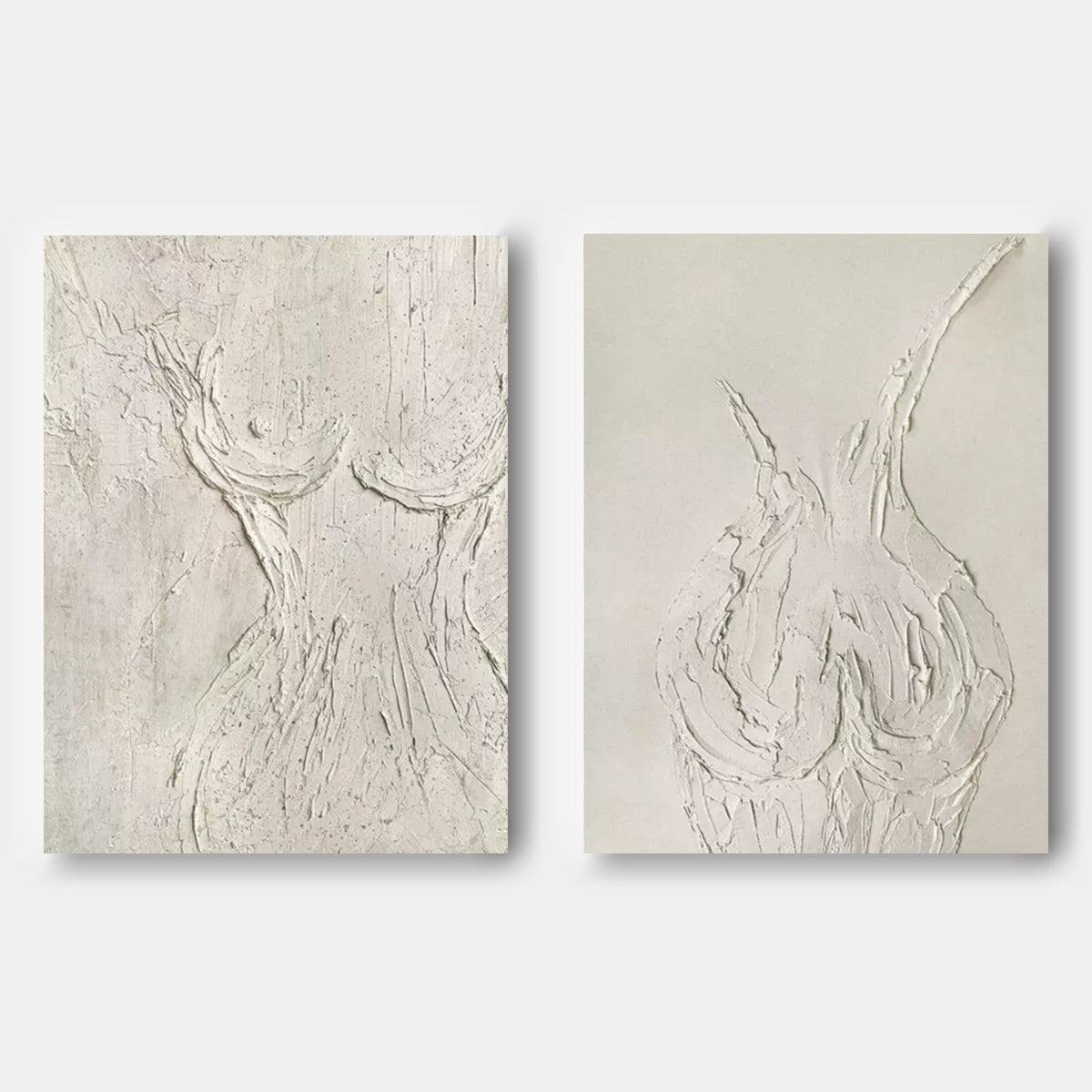 Sculpted Ivory Figure Diptych