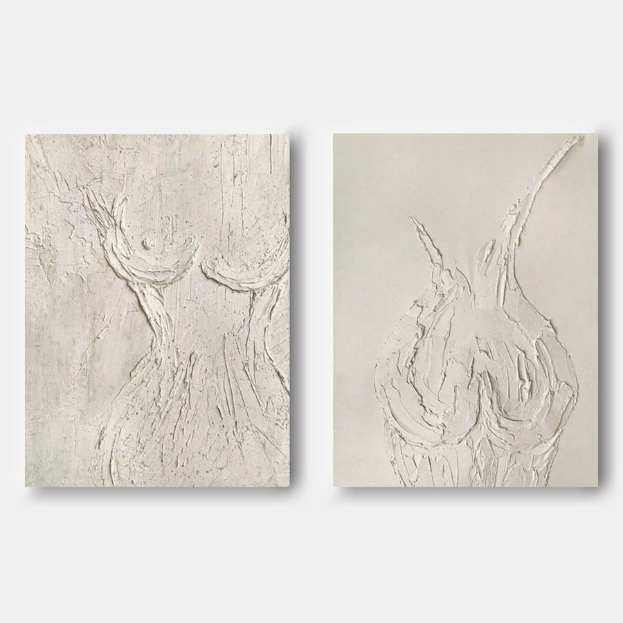 Sculpted Ivory Figure Diptych
