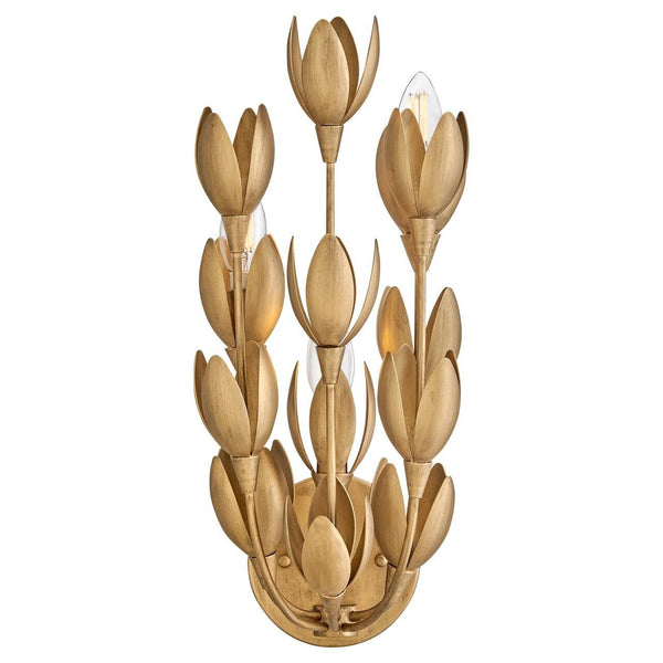 Sculpted Painted Flower Petal Wall Sconce