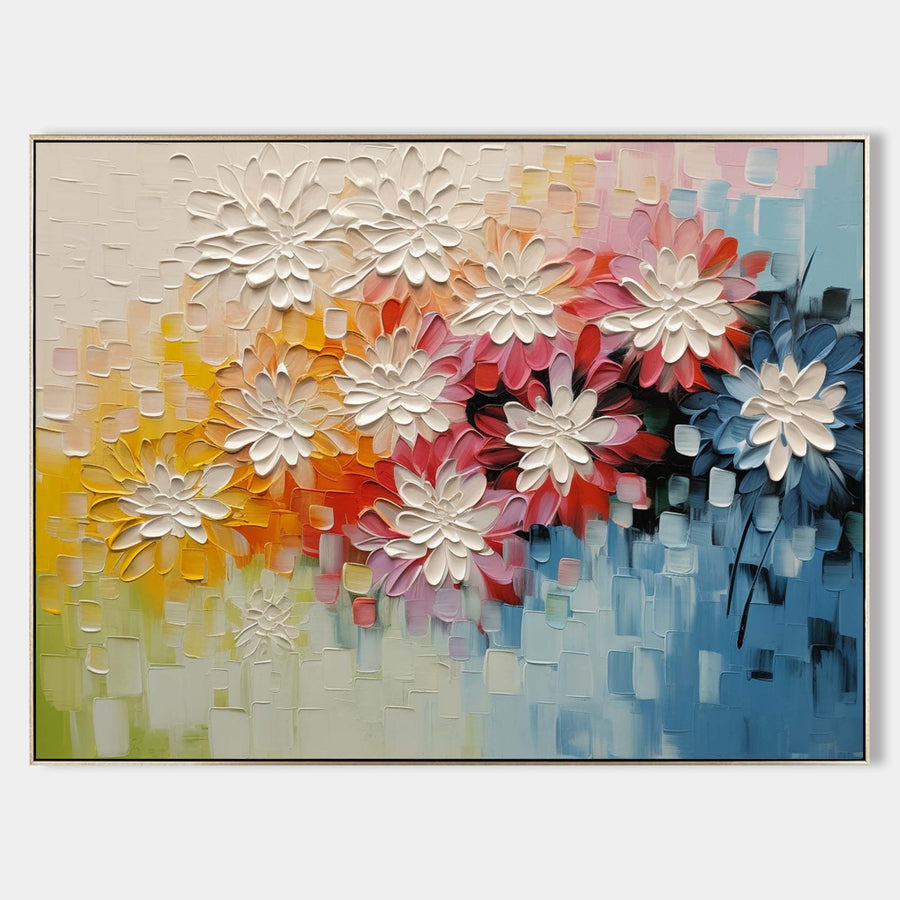 Sculpted White Blooms in Rainbow Light