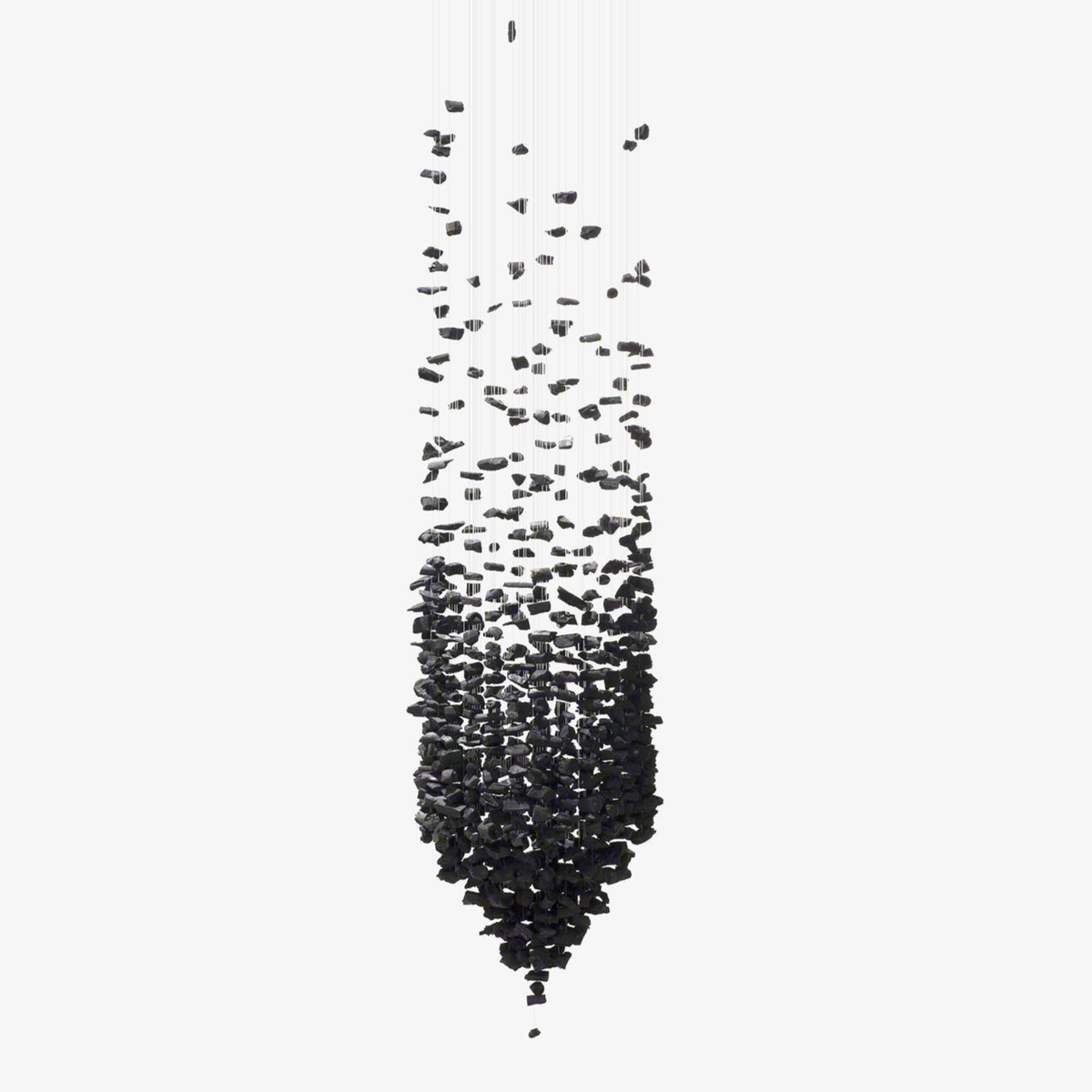Sculptural Black Charcoal Stone Branch Chandelier