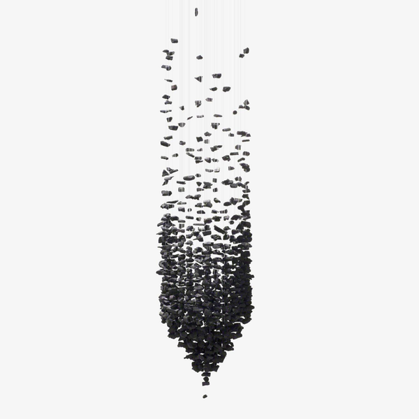 Sculptural Black Charcoal Stone Branch Chandelier