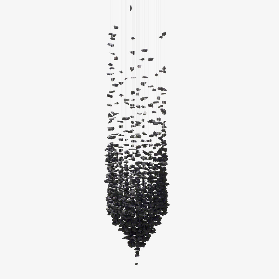 Sculptural Black Charcoal Stone Branch Chandelier