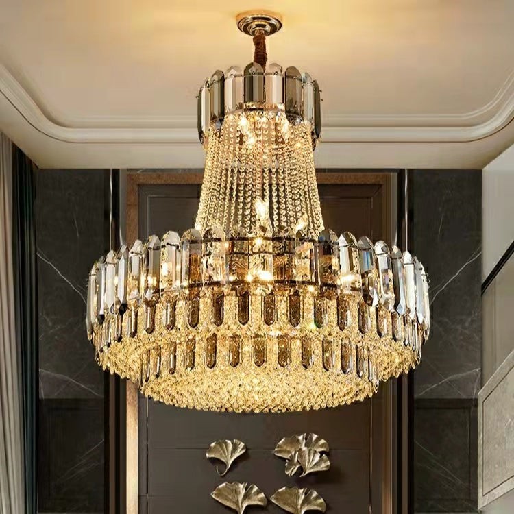 Sculptural Crystal Cluster Chandelier