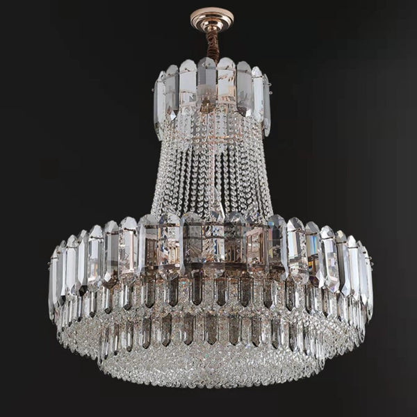 Sculptural Crystal Cluster Chandelier