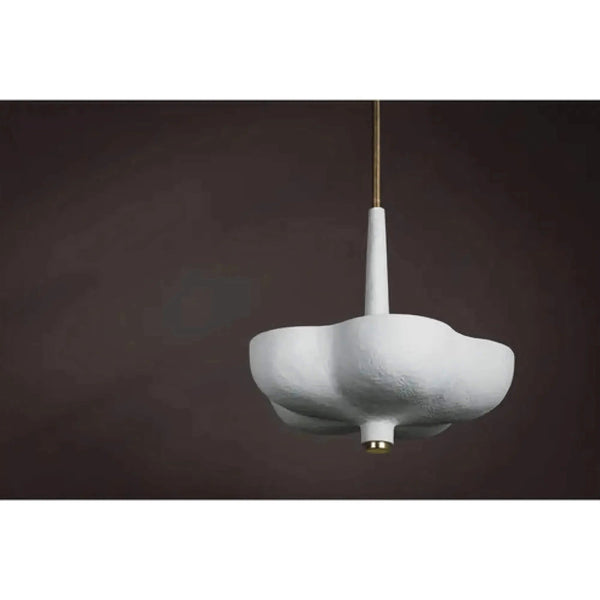Sculptural Matte Plaster Drum Flush Mount