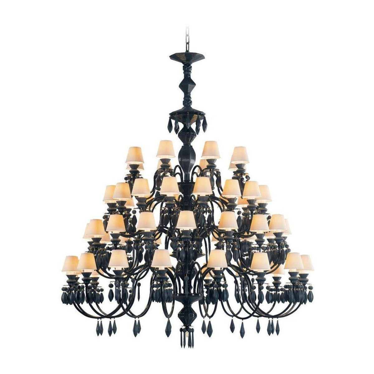 Sculptural Porcelain Cluster Chandelier with Metal Frame