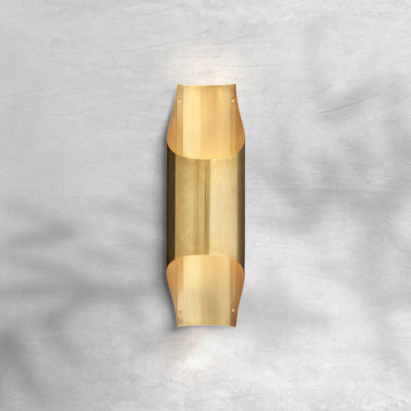 Sculptural Undulating Brass Wall Sconce