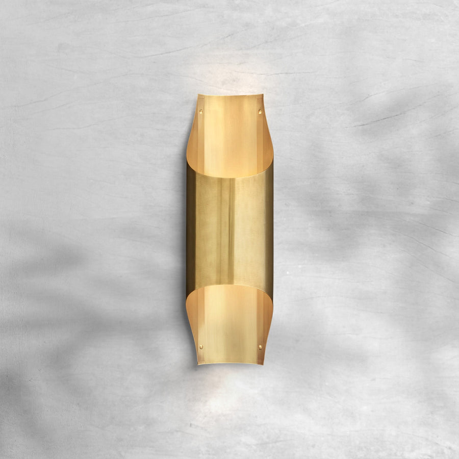 Sculptural Undulating Brass Wall Sconce