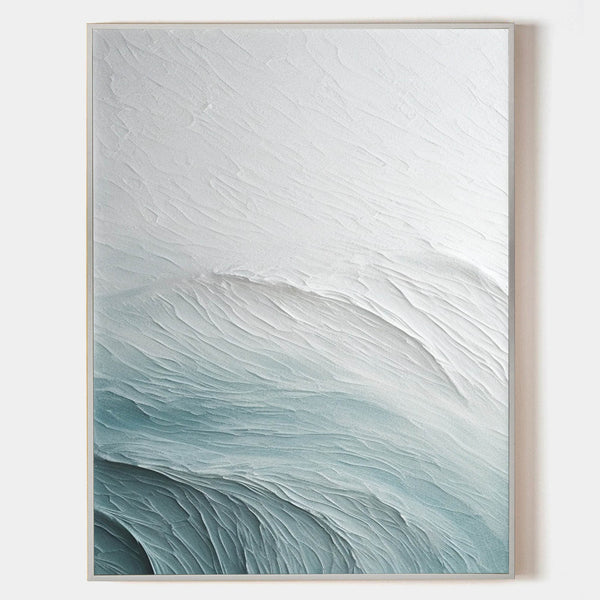 Sea Glass Wave in White Relief