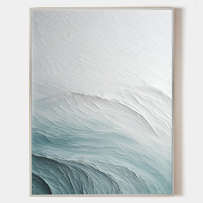 Sea Glass Wave in White Relief