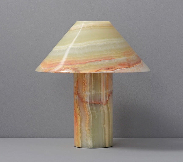 Seamless Carved Jade Cone Table Lamp