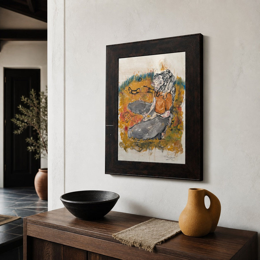 Seated Figure in Ochre Meadow